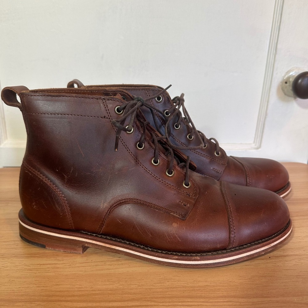 Helm Muller Blucher Boots Brown Leather Cap Toe 10.5 D
